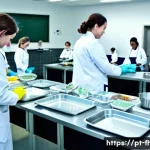 식품위생관리사 추천 자격증 학원 - A professional classroom setting with diverse adult students attentively participating in a food hyg...