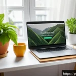 Home 22 식품위생관리사 온라인 스터디 운영법 - A modern, well-organized home study space designed for a professional in food safety, featuring a cl...