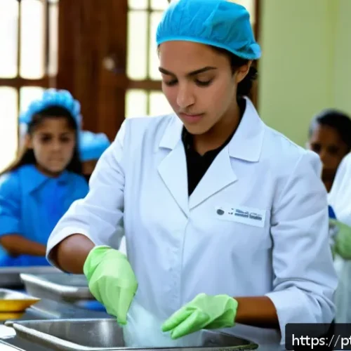Home 33 식품위생관리사 자격증 온라인 강의 추천 - A professional food safety training classroom in Brazil, showing diverse adult students attentively ...