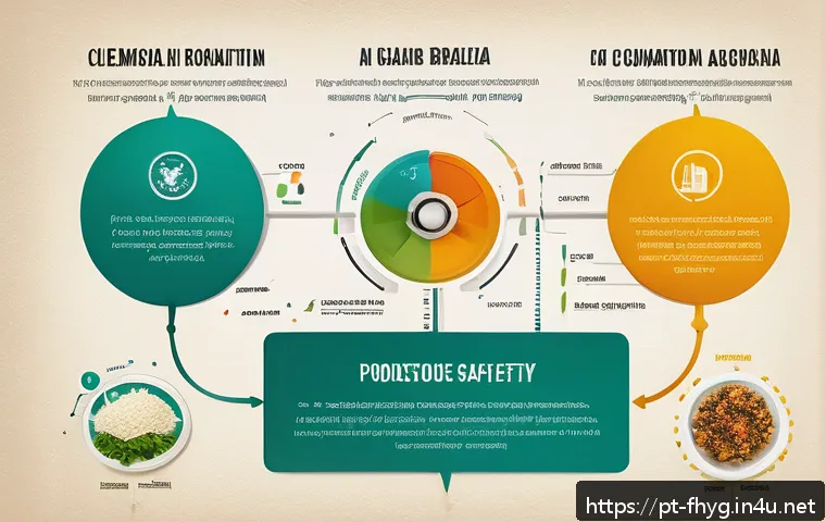식품위생관리사 필기시험 기출문제 분석 - A detailed educational infographic style image illustrating the basic concepts of food safety for Po...